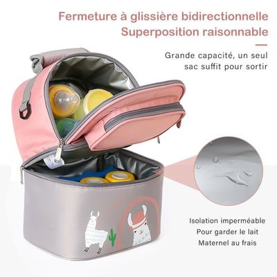 Sac Isotherme Pour Biberons – Garde Au Chaud Ou Au Froid – Tissu Oxford Léopard – Corde De Transport – Idéal Voyage Avec Bébé – 25 X 8 Cm