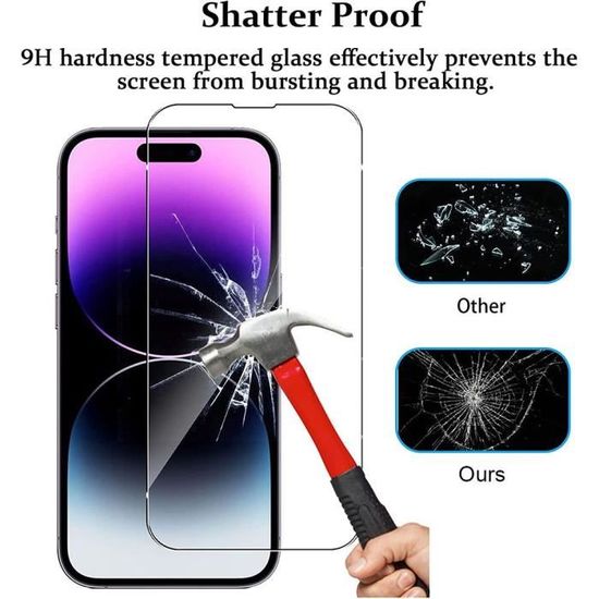 Verre trempé intégral 9H - iPhone 6 au 17 ProMax
