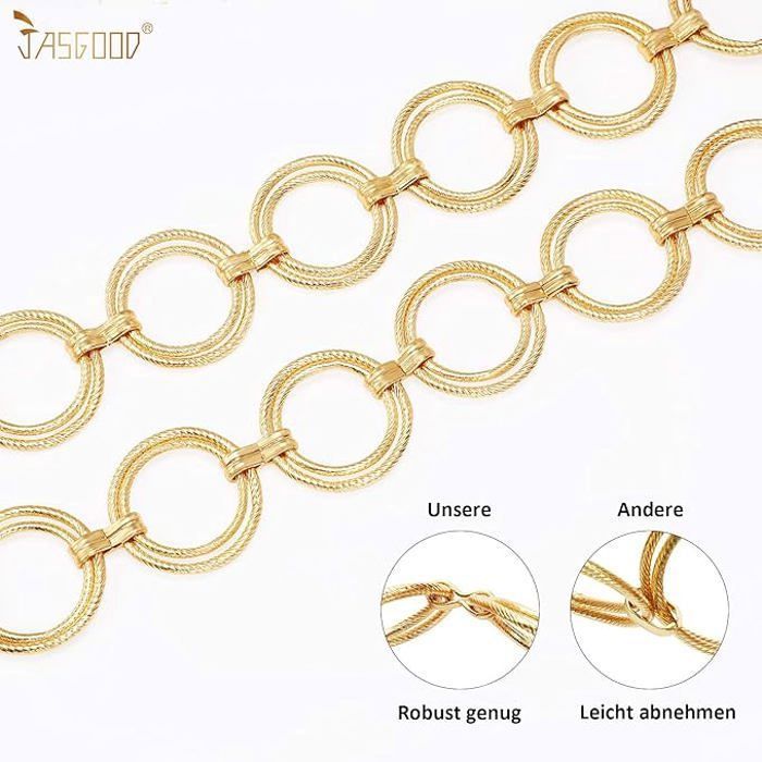 Ceinture à Chaîne En Métal Réglable Pour Femmes, Cintré à