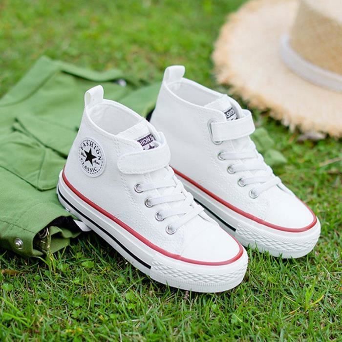 Basket Enfant Chaussure Fille 26 Baskets Toile Mixte Enfant Haute