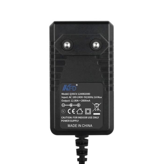 KFD Chargeur Secteur 12 V 2 A pour Ordinateur Portable TREKSTOR