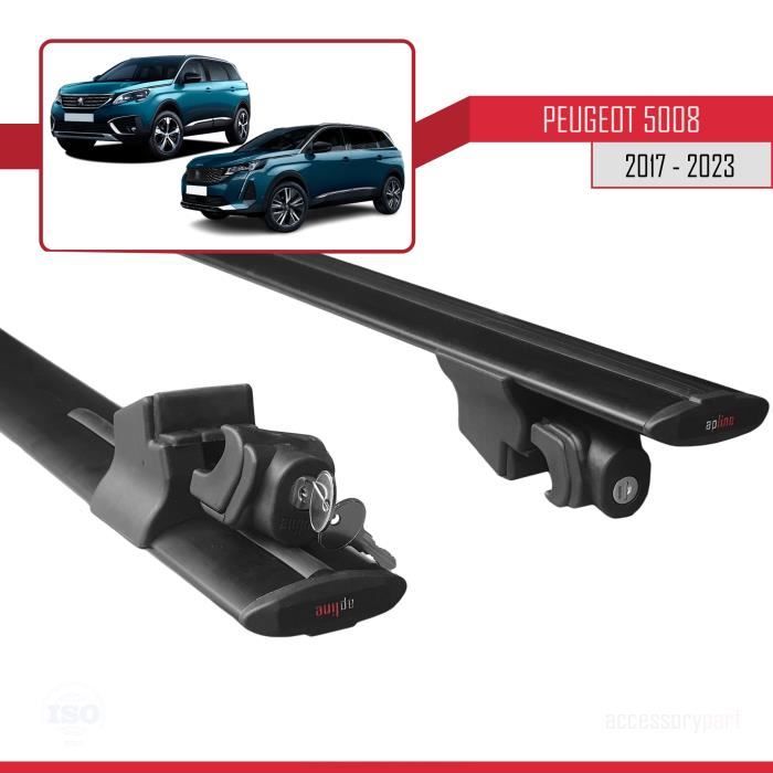 Barres De Toit Pour Peugeot 5008 2025-2026 - Modèle Hook, Aluminium Gris, 2 Barres Porte-Bagages