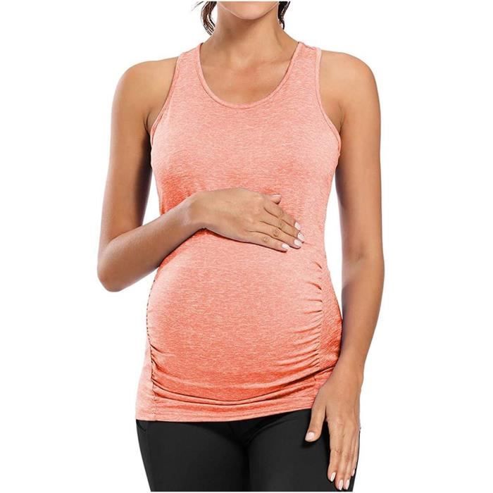 Maternit O Neck Solide Sans Manches Sport Yoga Gilet Femme