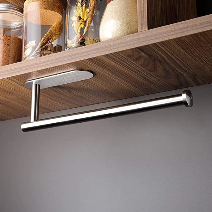 Porte Essuie-Tout Mural Auxmir - Auto-Adhésif Ou Perçage - Acier Inoxydable - 31cm