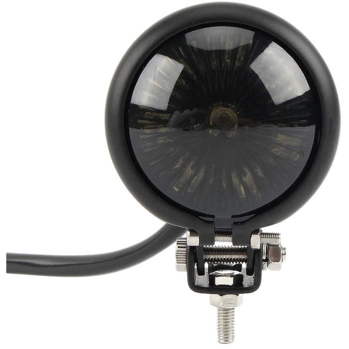 Feu Arrière Moto Noir 10cm - Frein, Position Et Plaque - Pour Scooter, Bobber, ATV
