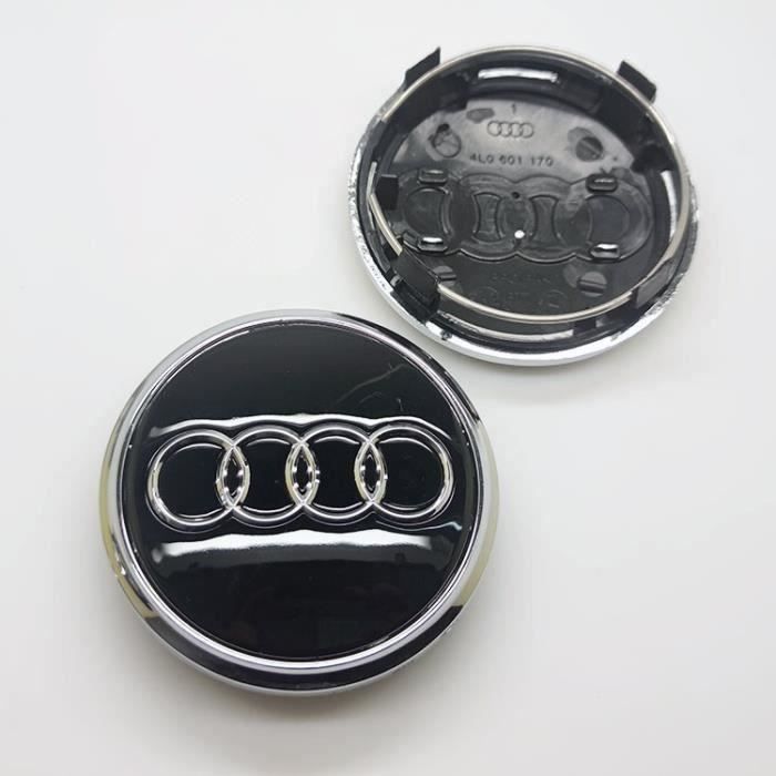 4x Cache Moyeu Jante Pour Audi Argente & Gris 77mm 4L0601170 Centre De Roue  Emblème