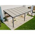 Abri de terrasse autoportante Terrando - 7x4m - gris - polycarbonate transparent - 28m²-2