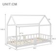 Lit cabane pour enfant DRIPEX 90 x 200 cm, lit en bois pour chambre d'enfant, planche incluse | sommier à lattes blanc (sans matelas-2
