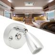 GOTOTOP lampe de lecture de yacht Liseuse RV 3500K Alliage d'Aluminium 3 Couleurs Angle Réglable 12V-24V Lampe de Chevet pour-2