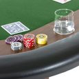 Table de Poker MAXSTORE ROYAL FLUSH - 213 x 106 x 75 cm - Vert - 9 porte-gobelets - Accoudoirs rembourrés-2