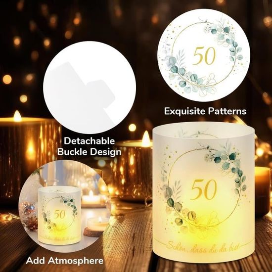 Photophores Décoratifs Pour Anniversaire - Lot De 12 Lanternes Blanches En Plastique, 27x10 Cm, Pour Bougies Chauffe-plat