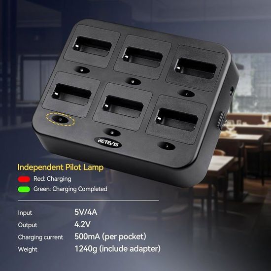 Retevis RT622 Talkies-Walkies Professionnels - 6 Chargeurs, VOX, 16 Canaux | Parfaits Pour École, Restaurant & Bureau
