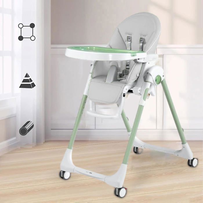Housse Chaise Haute Bébé Cuir PU - Protection Anti-Rayures Lavable Machine Siège Repas