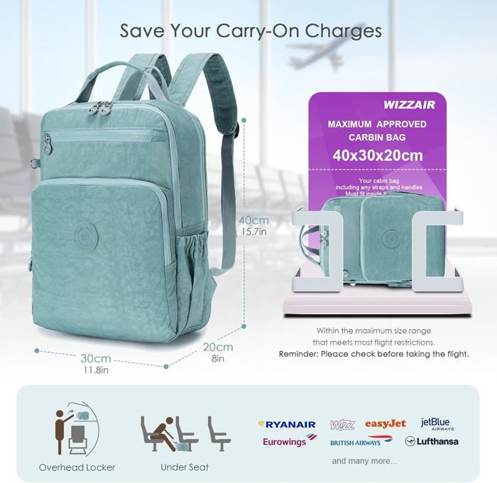 Sac A Dos Sac à Dos Cabine 40x20x25 Compatible Ryanair Wizzair