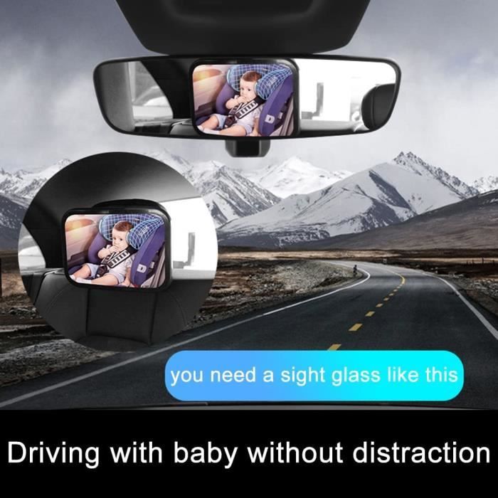  Miroir de Voiture de Bébé,Rotation à 360° Rétroviseur