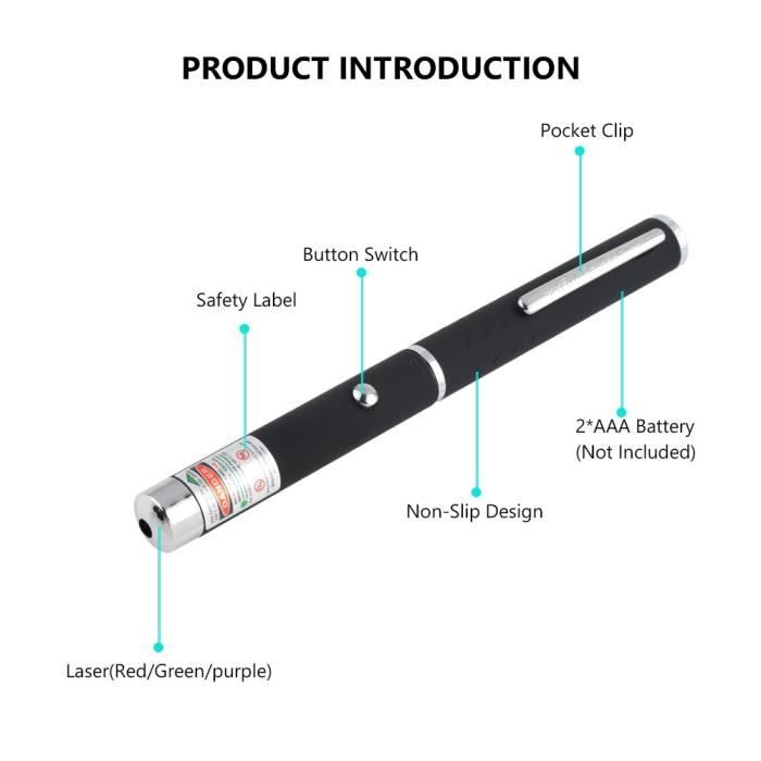 Laser pointeur stylo 5mw violet ou rouge ou vert