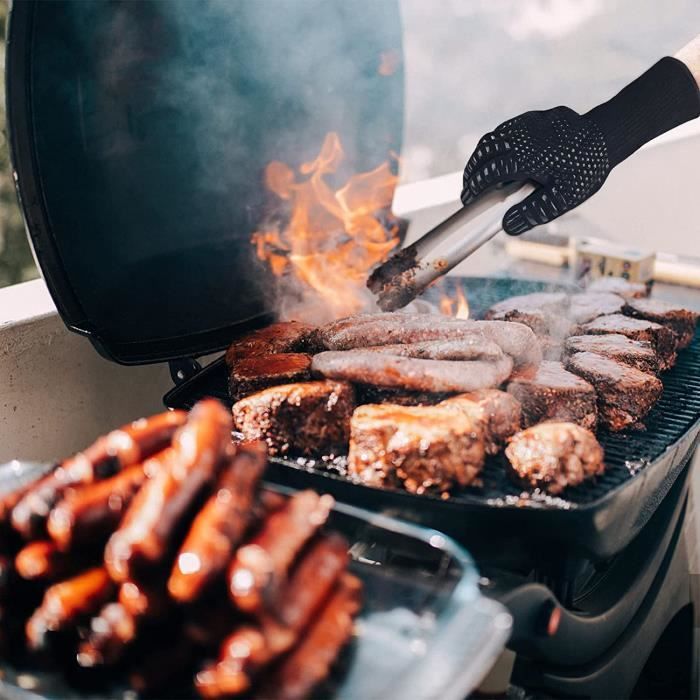 Set De 4 Gants Et Maniques De Cuisine Résistants à La Chaleur - Coton Et Polyester - Pour Four, BBQ, Cuisson