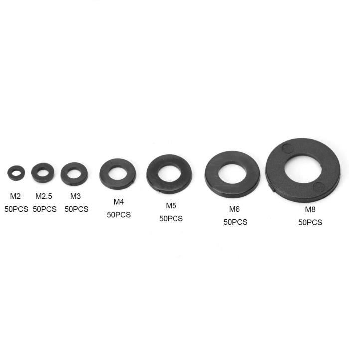 Entretoise en nylon noir en nylon, rondelle en plastique, tampons de kit  d'anneau de joint plat en plastique pour la plomberie - Cdiscount Bricolage