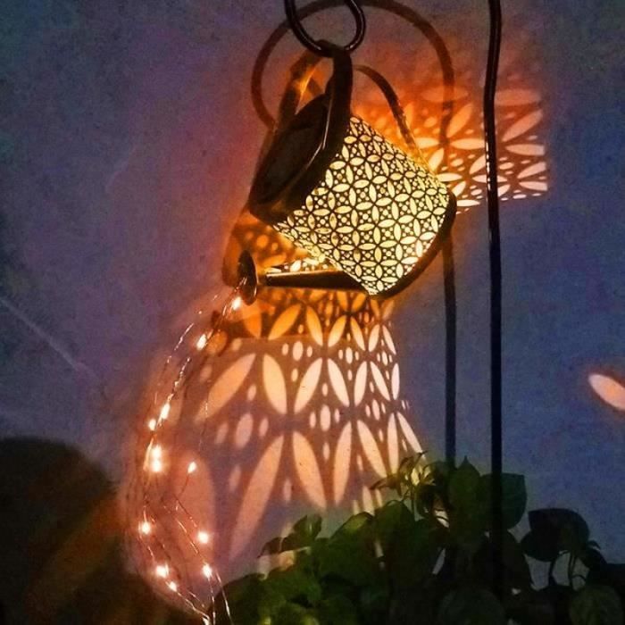 TYRESES Lampe solaire de jardin Arrosoir luminaire exterieur avec