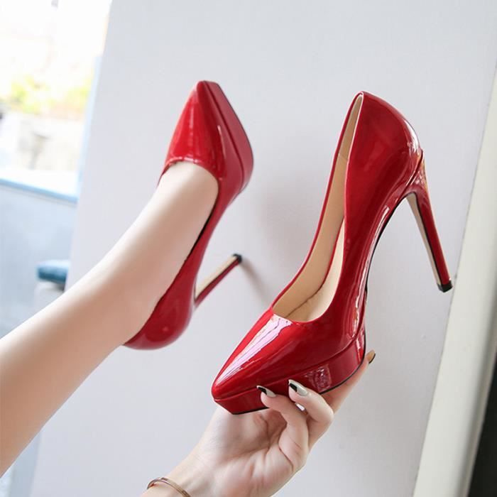 Escarpins Rouge Pointu Sexy D fil de Mode Grande Taille G129