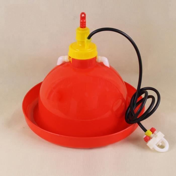 Abreuvoir automatique - 5 pcs - Rouge - Pour poules - Montage facile