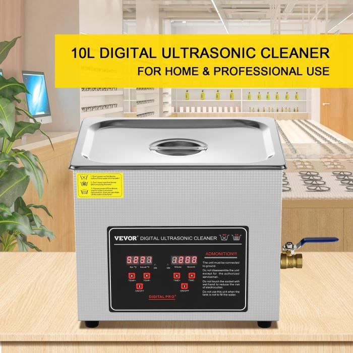 Nettoyeur à ultrasons 10L VEVOR Bac Ultrasons Numérique avec