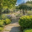 Floranica Porte de jardin Bois de noisetier hauteur: 115 cm largeur: 100 cm, Portillon incluant accessoires portail de clôture -3