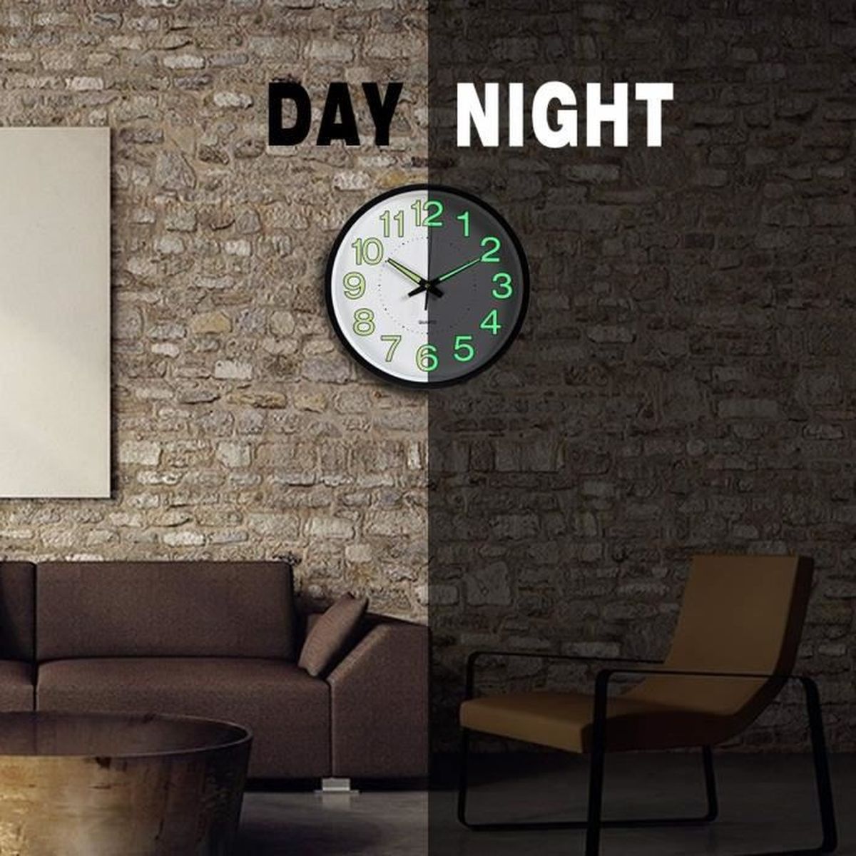 Pygmalion alliantie Eigenwijs Plumeet 30cm Horloge Murale Lumineuse Numéros 3D Bureau Chambre à Coucher  Grande Horloge Murale Décorative pour Cuisine Pendule Murale Fluorescente  Silencieuse Ameublement et décoration Pendules murales