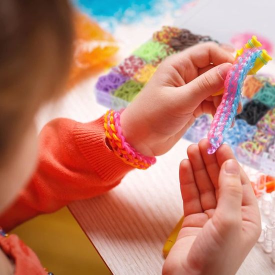 Kit élastiques Pour Bracelets LCXCXY – 11250 élastiques, 45 Couleurs, Métiers à Tisser, Perles, Breloques – Boîte De Rangement