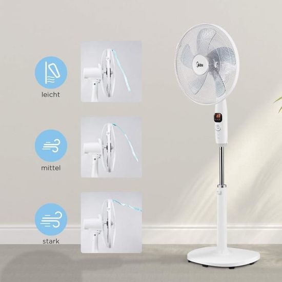 Ventilateur Midea vertical sur pied 16'' FS40-16J - Blanc Ventilateur Midea vertical sur pied 16'' FS40-16J - Blanc