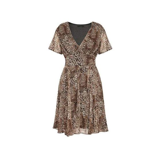 Robe Imprimée Léopard French Connection Taille 8 – Tricot Viscose, Manches Longues, Neuve Avec étiquettes