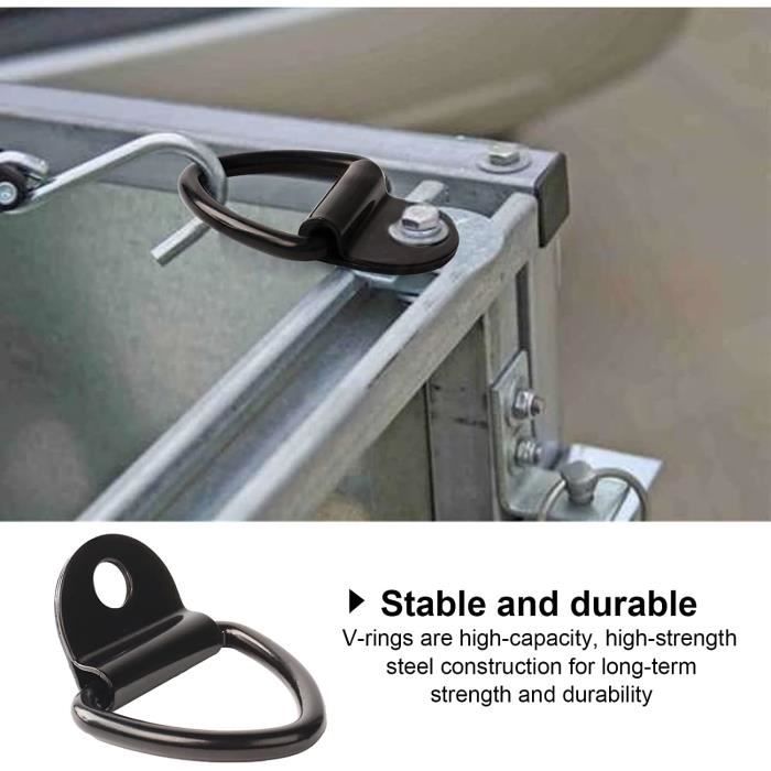 Anneau Arrimage Pour Remorque 2 Anneaux D'arrimage En Acier Inoxydable Noir - Pour Moto, Vélo, Kayak Anneau D'arrimage Extérieur