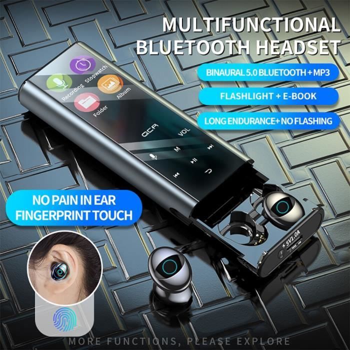 Ecouteurs sans fil Bluetooth QCR MP3 Type Q1 Pro Black Etanche 9D TWS Multi fonction IPX7 Cdiscount TV Son Photo