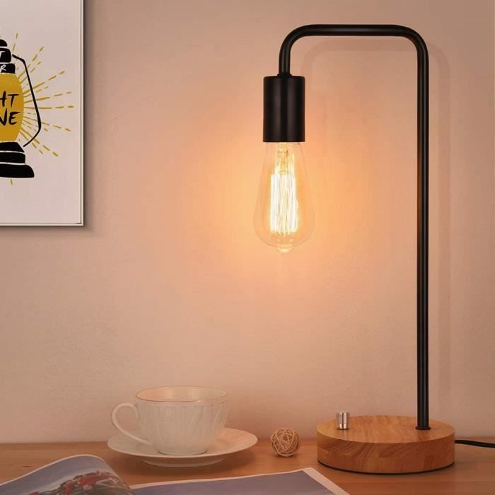 Lampe de table Lampe de chevet vintage Industrial noir Pied de