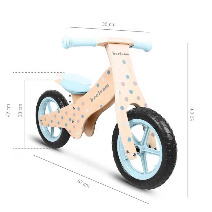 Beeloom blue bubble bike Velo sans pedale en bois pour