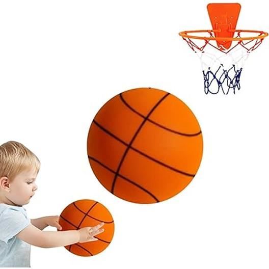 Ballon Basket Silencieux Mousse Anti-Bruit Taille 7 & 5 - Rebond Réaliste Sans Son, Idéal Intérieur Maison, Appartement, École, Enfants & Adultes