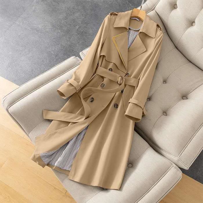 Manteau Trench coat pour femmes automne hiver élégant Double