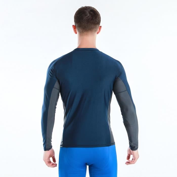 Letuwj Ensemble maillot de bain rashguard pour homme - Protection solaire - Combinaison de surf à manches longues et pantalon long - Noir - Taille XL