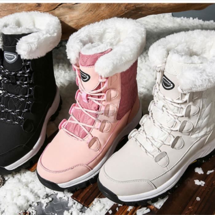 Azooken Homme Femme Chaussures Trekking Randonnée Bottes de Neige Hiver Imperméable Outdoor Boots Fourrure Cuir Imperméable Sneakers(6118-black36 Azooken Homme Femme Chaussures Trekking Randonnée Bottes de Neige Hiver Imperméable Outdoor Boots Fourrure Cuir Imperméable Sneakers(6118-black36