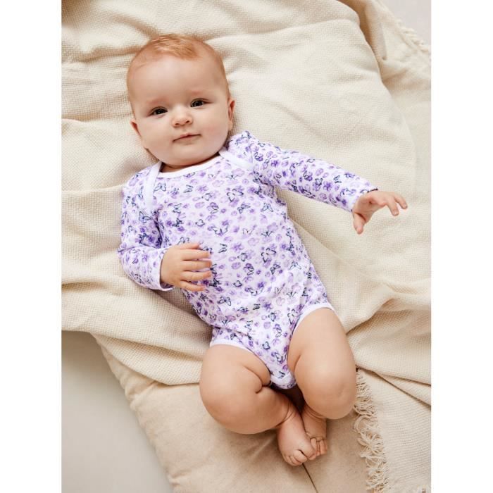 Lot de 3 bodies bebe fille Name it purple heather Purple heather Cdiscount Pret a Porter