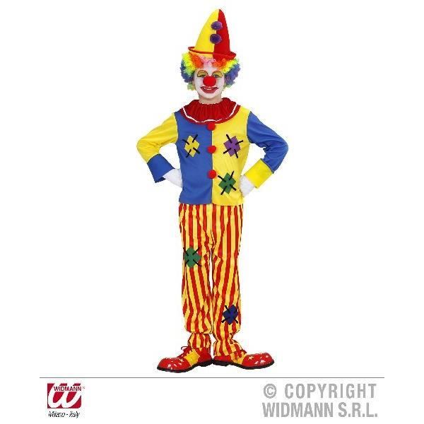 Faschingskostüm Clown Für Jungen – Bunt & Komplett Mit Hut & Fliege – Größe 3/4 Jahre