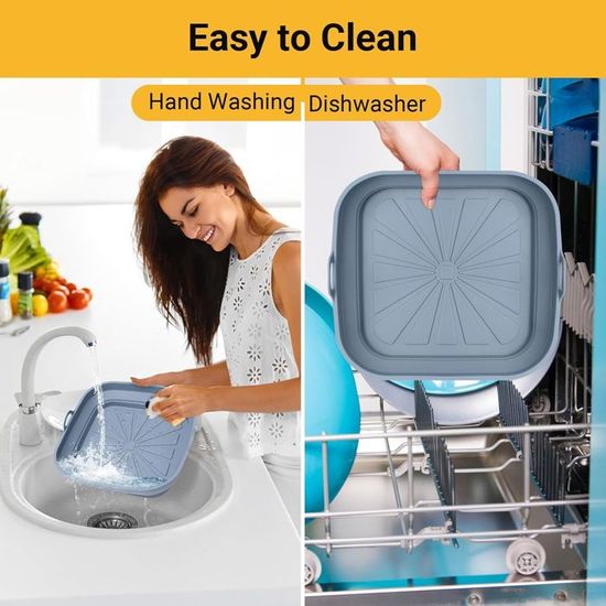 Moules Silicone Pour Air Fryer - Lot De 2 Accessoires Réutilisables Pour Friteuse Sans Huile - Four Et Micro-ondes