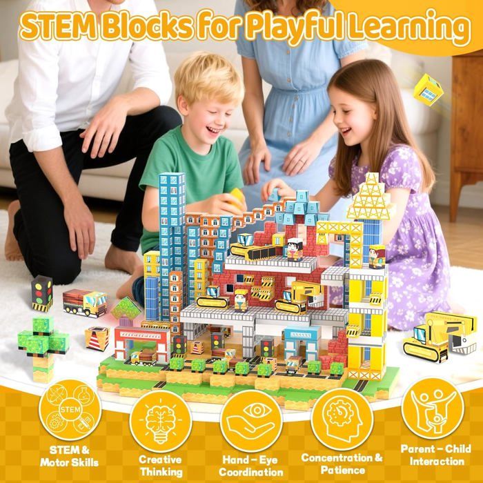 Constructions Magnétiques Blocs, Stem Montessori Build Mine Magnet