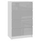 Skandi Commode Moderne Chambre Bureau Salon 4 Tiroirs Brillants