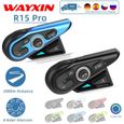 WAYXIN-Oreillette R15 Pro pour moto,appareil de communication pour casque,intercom pour 8 motocyclistes,interphone étanche  1PCS-0