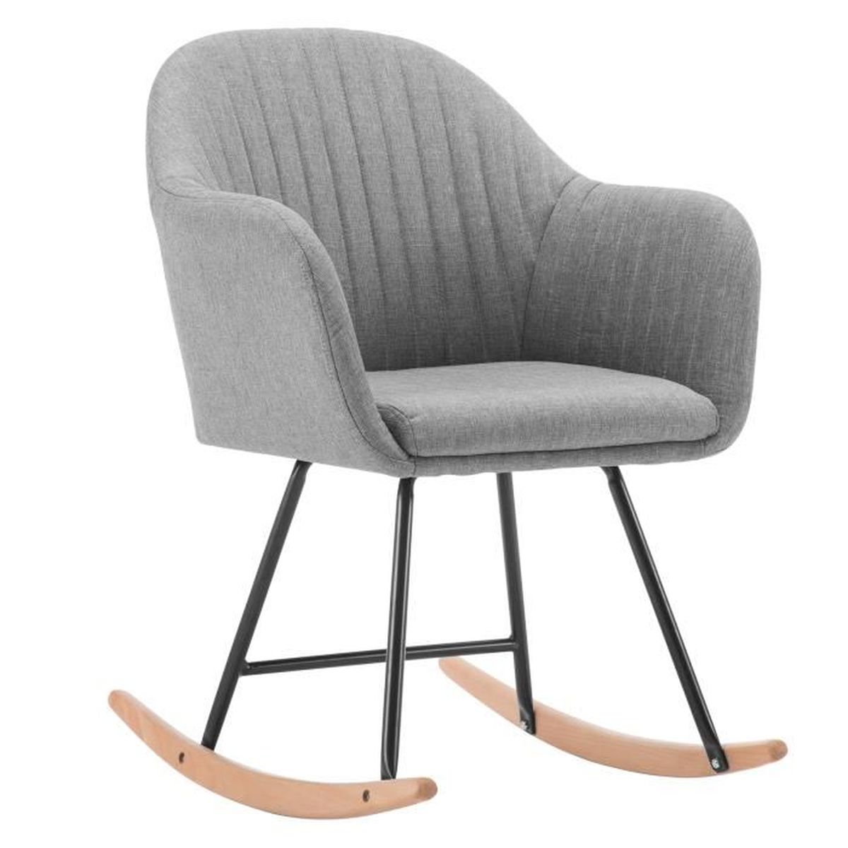 Fauteuil à Bascule En Velours WOLTU - Blanc Crème 84cm - Confort Max