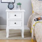ALIGHTUP Table de Chevet avec 2 Tiroirs, Table de nuit Scandinave Blanc - 60 x 40 x 30cm