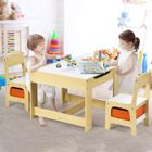 GOPLUS Ensemble Table et 2 Chaises pour Enfants,Table Double Face-Tableau Noir, Chaises avec 2 Boîtes de Rangement, Table de Dessin