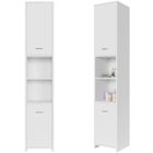 CASARIA® Colonne de salle de bain blanche Armoire de rangement 180x30x30cm Meuble haut de salle de bains Étagère 6 niveaux
