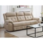 VENTE-UNIQUE Canapé 3 places relax électrique en microfibre beige ORTIANO